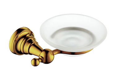 Ganggang Kamar Mandi Kaca Shower Sabun Piring Dinding Dipasang Emas