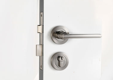 Zinc Alloy Mortise Door Lock Rose Room Satin Nikel / Chrome Lever Handle