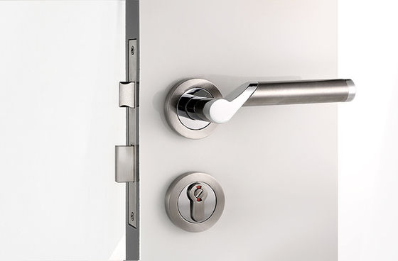 Kunci Pintu Rose Mortise Satin Nikel / Chrome Lever Handle