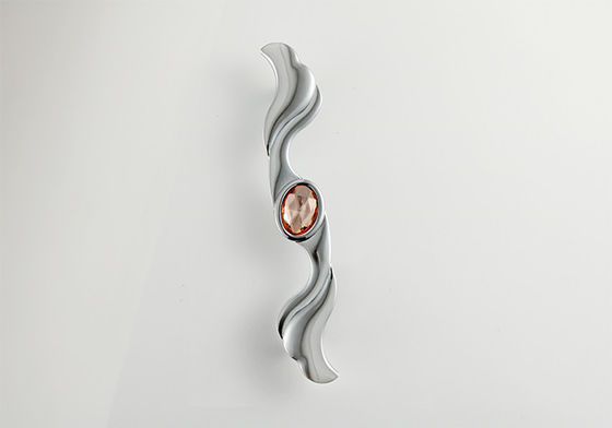 Zinc Alloy Acrylic Diamond Electroplated Furniture Pulls untuk Lemari Lemari
