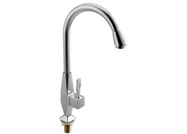 SUS201 Sink Single Handle Faucets Dengan Finishing Chrome Plated