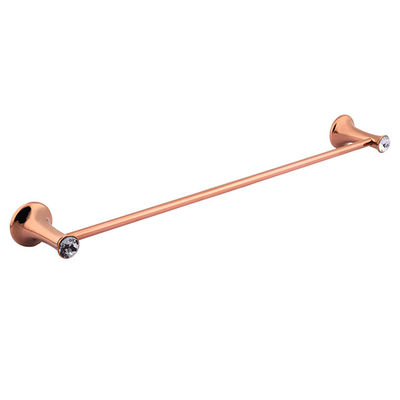 Zinc Alloy dan Crystal Kamar Mandi Aksesoris Single Towel Bar Plat Rose Gold