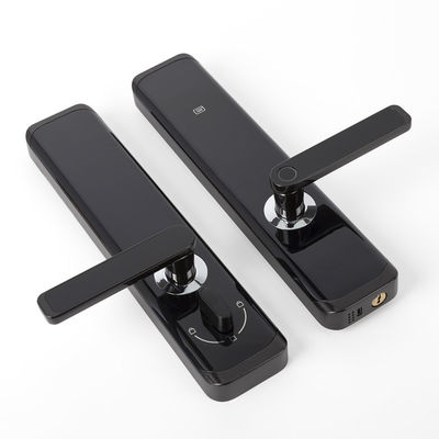 Hitam Smart Standar Eropa Mortise Door Lock APP Fungsi Wifi