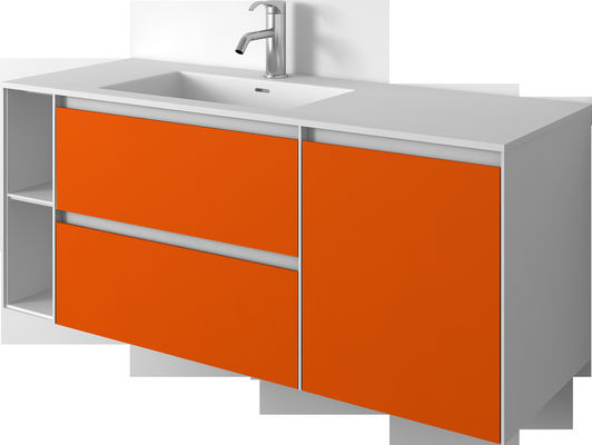 Set lemari kamar mandi yang dipasang di dinding dari batu marmer buatan / lemari kamar mandi berdiri di lantai