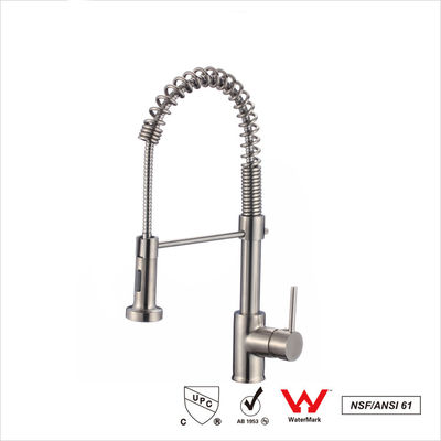 Mixer air panas dingin Tarik keluar keran wastafel Perawatan permukaan Chrome