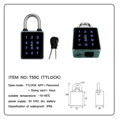 Bluetooth PadLock Dengan Layar Sentuh Untuk Courtycard Pintu Pagar Pintu Extrance Pintu