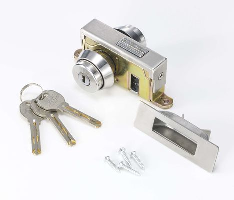 Pintu Kunci Kaca Kerangka Aluminium Silinder Ganda SUS304 Tutup Silinder