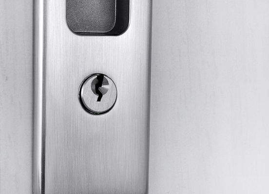 Kunci pintu geser logam nikel satin dengan kunci, ketebalan pintu 35 - 70mm