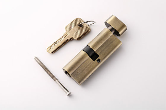 Antique Brass Door Lock Cylinder 80mm 3 Kunci Memperbaiki Sekrup Mortise Perangkat Kunci