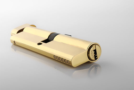 Golden Brass Door Lock Cylinder 110mm Keamanan Tinggi Dengan Thumbturn