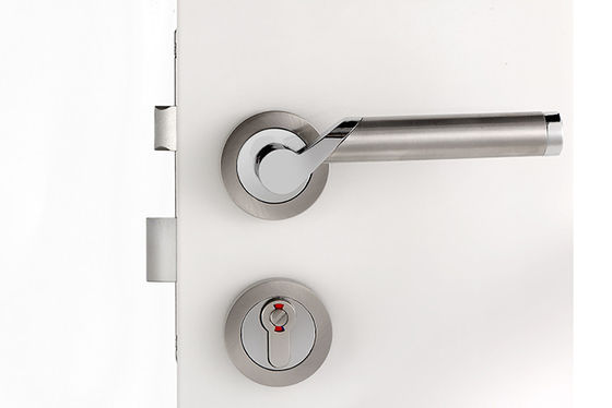 Kunci Pintu Rose Mortise Satin Nikel / Chrome Lever Handle