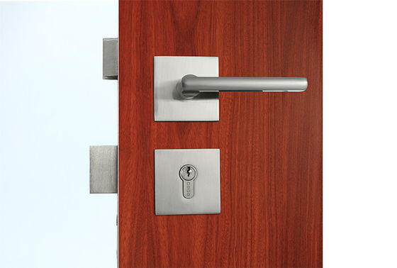 Entry Satin Nikel Lever Modern Mortise Lockset Handle Paduan Seng