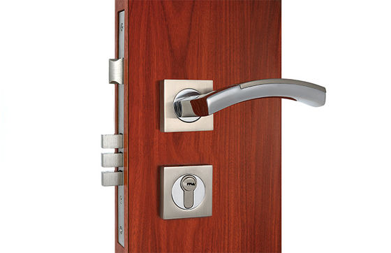 Chrome Lever Handle On Rose Mortise Lockset Penggantian Paduan Seng