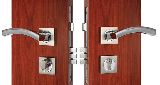 Chrome Lever Handle On Rose Mortise Lockset Penggantian Paduan Seng