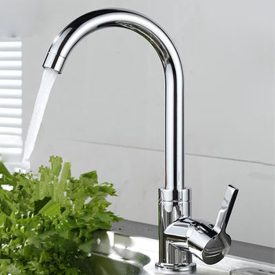 Baja tahan karat lubang tunggal dinding Mount kamar mandi Basin keran dapur mixer keran