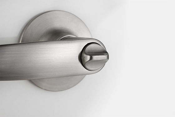 Pintu Privasi Tutup Silinder Kunci Depan Satin Nikel Lever Handle