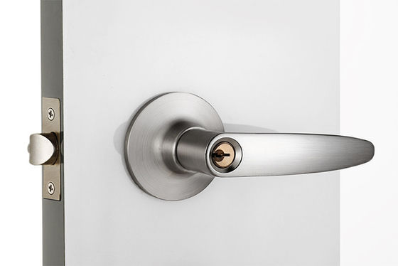 Pintu Privasi Tutup Silinder Kunci Depan Satin Nikel Lever Handle
