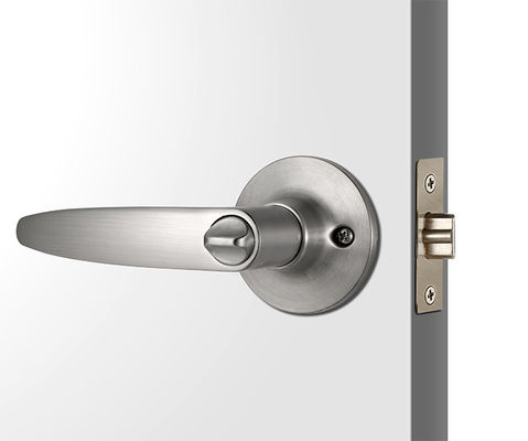 Pintu Privasi Tutup Silinder Kunci Depan Satin Nikel Lever Handle