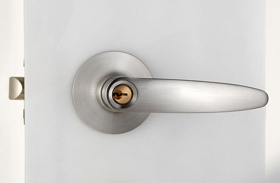 Pintu Privasi Tutup Silinder Kunci Depan Satin Nikel Lever Handle