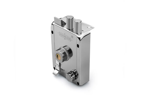 Penguncian pintu stainless steel antique rim lock dengan kunci silinder ganda