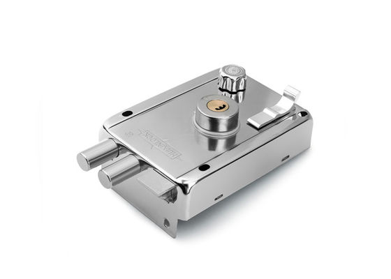 Penguncian pintu stainless steel antique rim lock dengan kunci silinder ganda