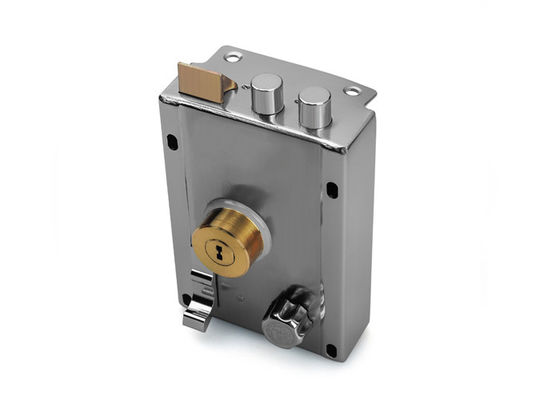 Home Security Rim Lock Kunci pintu stainless steel dengan dua Kunci Silinder Kunci