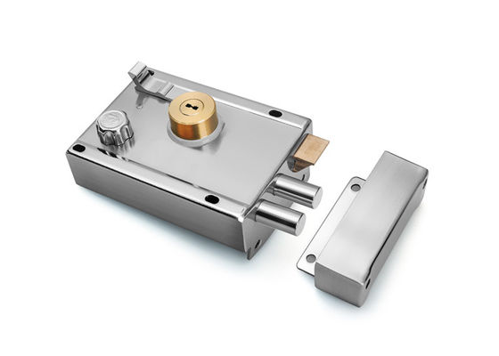 Home Security Rim Lock Kunci pintu stainless steel dengan dua Kunci Silinder Kunci