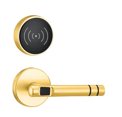 INTERTEK Plated Gold Zinc Alloy Elektronik Kunci Pintu Dengan Kartu / Kunci Buka Jalan