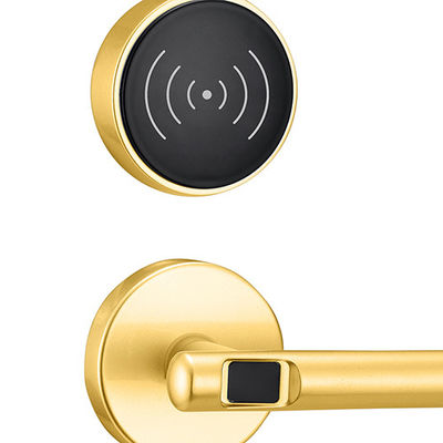 INTERTEK Plated Gold Zinc Alloy Elektronik Kunci Pintu Dengan Kartu / Kunci Buka Jalan