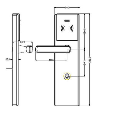 Hotel Keamanan Elektronik Kunci Pintu / Kunci Pintu Masuk Dengan Finishing Antik