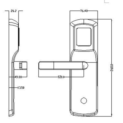 Kartu Elektronik Kunci Pintu Hotel Plating Emas Finishing Fits Ketebalan Pintu 38 - 50mm