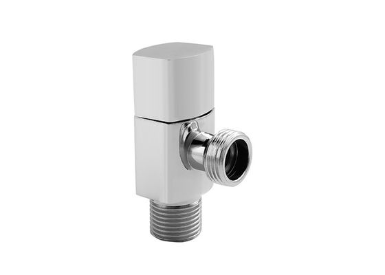 Spesial berbentuk Double Head Sink Faucets Angle Valve Hanya / Plat Chrome
