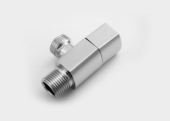 Spesial berbentuk Double Head Sink Faucets Angle Valve Hanya / Plat Chrome