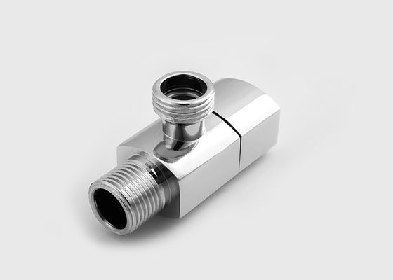 Spesial berbentuk Double Head Sink Faucets Angle Valve Hanya / Plat Chrome