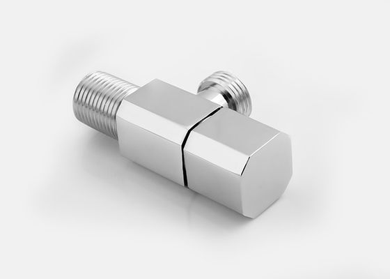 Square / Hexagon Sink Faucets Double Head Angle Valve Bahan paduan seng