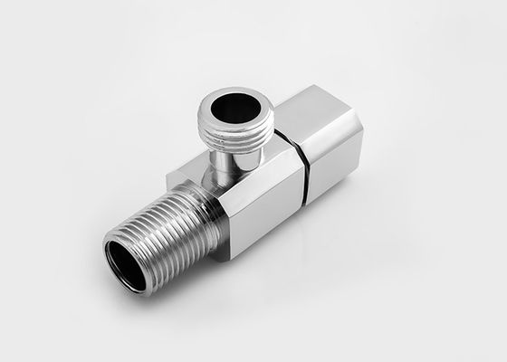 Square / Hexagon Sink Faucets Double Head Angle Valve Bahan paduan seng