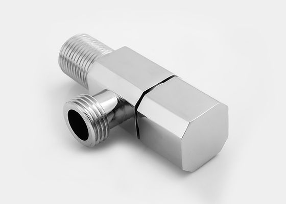 Square / Hexagon Sink Faucets Double Head Angle Valve Bahan paduan seng