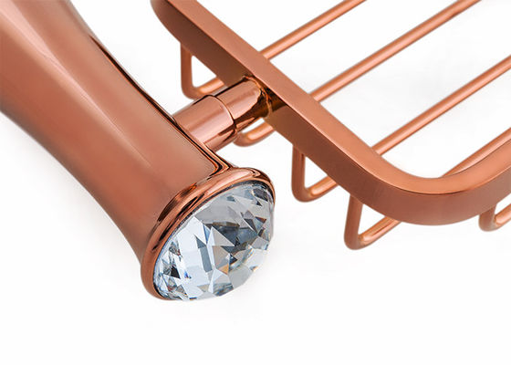 Plate Rose Gold Bathroom Accessory Sabun Piring Seng paduan dan Kristal