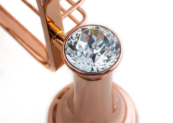 Plate Rose Gold Bathroom Accessory Sabun Piring Seng paduan dan Kristal