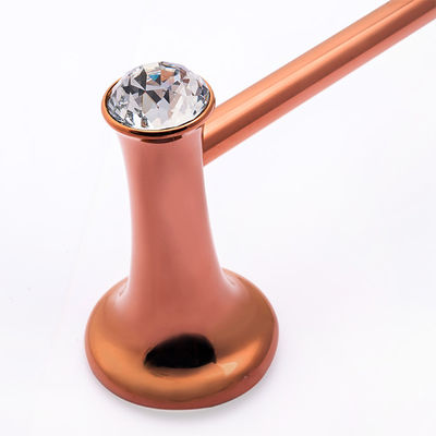 Zinc Alloy dan Crystal Kamar Mandi Aksesoris Single Towel Bar Plat Rose Gold