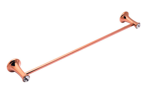 Zinc Alloy dan Crystal Kamar Mandi Aksesoris Single Towel Bar Plat Rose Gold