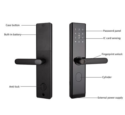 Keamanan Smart Pintu Kunci Sidik Jari Mortise 6068 Dengan Safety Knob Rumah Kantor