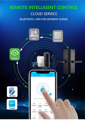 Keamanan Smart Pintu Kunci Sidik Jari Mortise 6068 Dengan Safety Knob Rumah Kantor