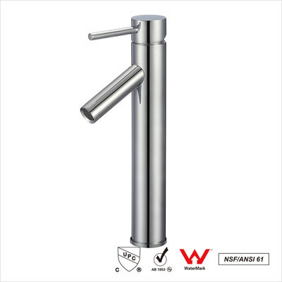 Keramik Cartridge Single Handle Sink Faucets / Polished Brass Bathroom Faucet