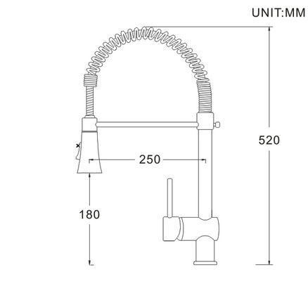 Menyimpan air Singe Handle Tarik keluar Spout Air Dapur wastafel keran Jenis Angkat
