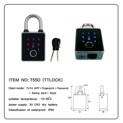 tahan cuaca Smart Keyless Touchscreen Bluetooth Waterproof Padlock Untuk Gerbang Luar Ruang