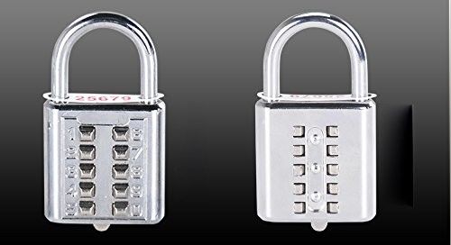 Mini Pencet tombol kode reset kombinasi gembok 10 Pin olahraga loker