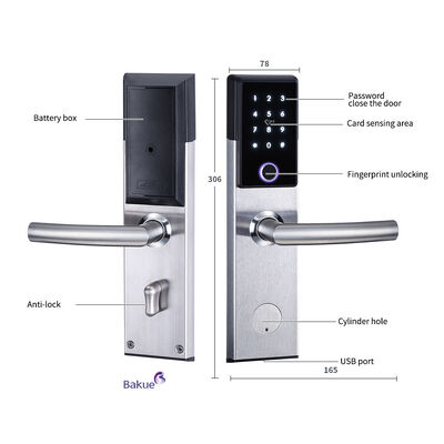 Remote Control Via Gateway APP Card Code Bluetooth WiFi Mechanical Key Controller Tipe Apartment Door Lock Fire Rated 60min Sertifikasi CE
