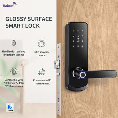 Fireproof 60min Fits Ketebalan Pintu 38 sampai 50mm 60min Fireproof Smart Door Lock dengan WiFi eKey APP Remote Control Access Management Device