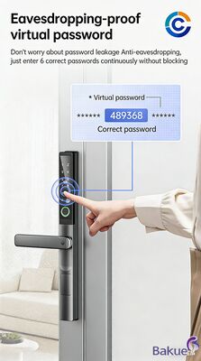 Kunci Pintu Fringerprint Aluminium Dengan 4 Pcs Sistem Kontrol Akses Berfungsi Baterai AA Untuk Perlindungan yang Ditingkatkan Kunci Pintu Digital Cerdas